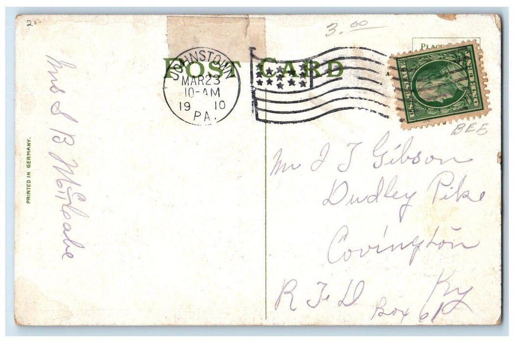 1910 Easter Greetings Hatched Egg Pretty Girl Curly Hair Johnstown PA Postcard