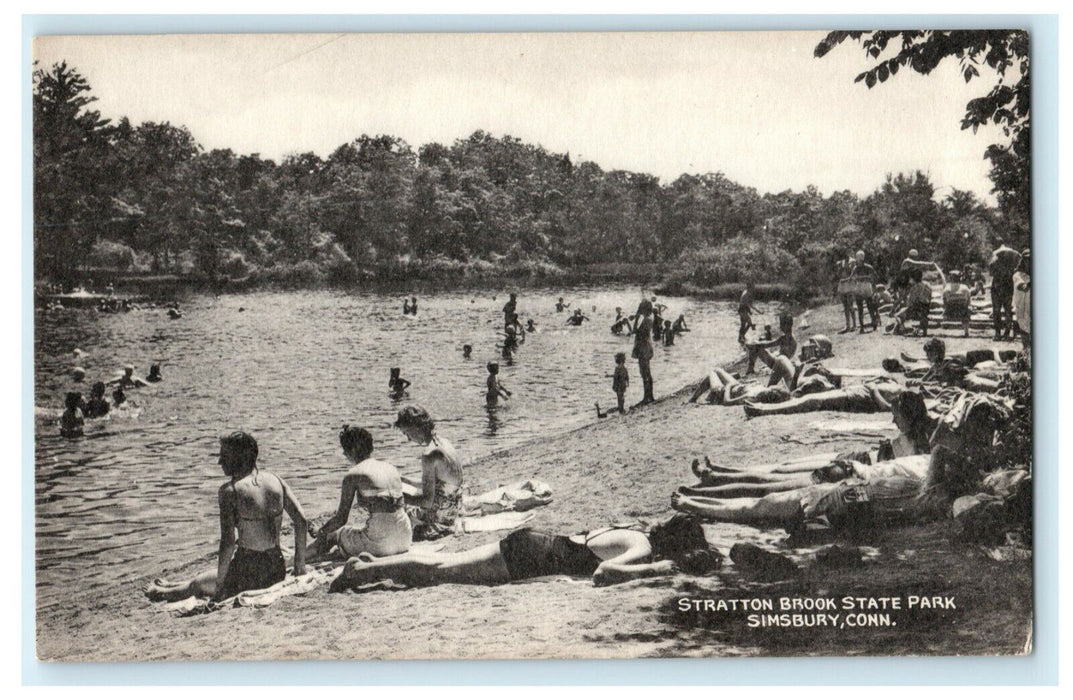 c1940's Stratton Brook State Park Simsbury Connecticut CT Vintage Postcard