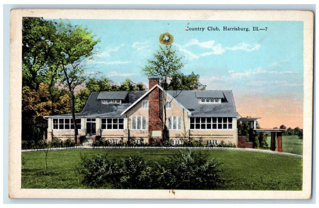 c1920's Country Club Harrisburg Illinois IL Unposted EC Kropp Co. Postcard