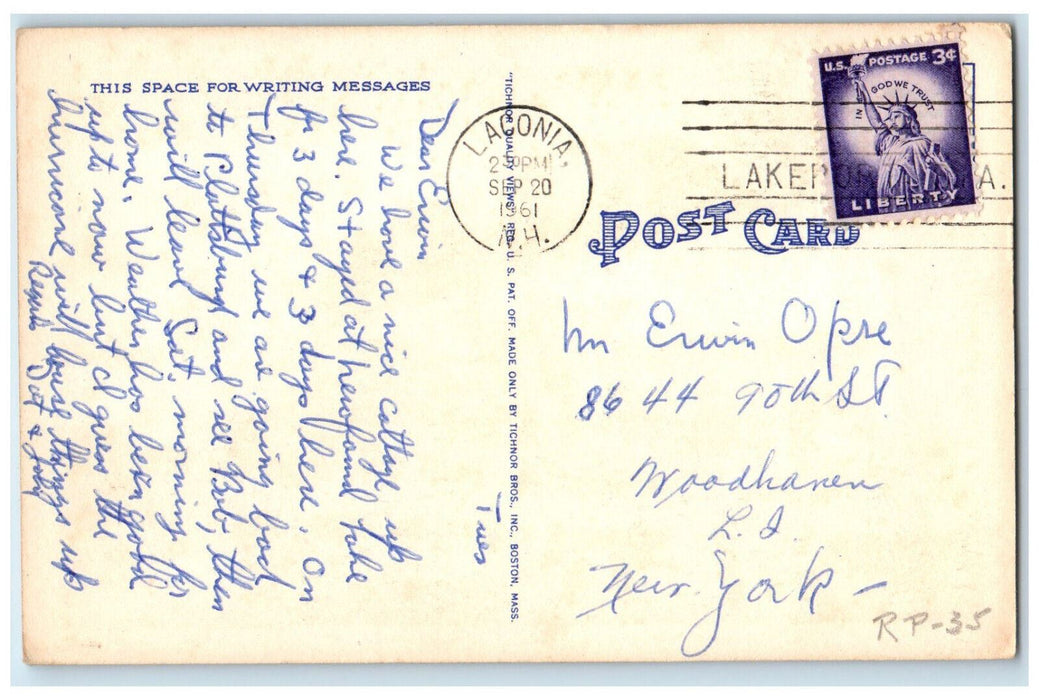 1961 The Boardwalk Weirs Beach Lake Winnipesaukee New Hampshire NH Postcard