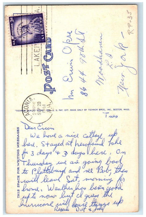 1961 The Boardwalk Weirs Beach Lake Winnipesaukee New Hampshire NH Postcard