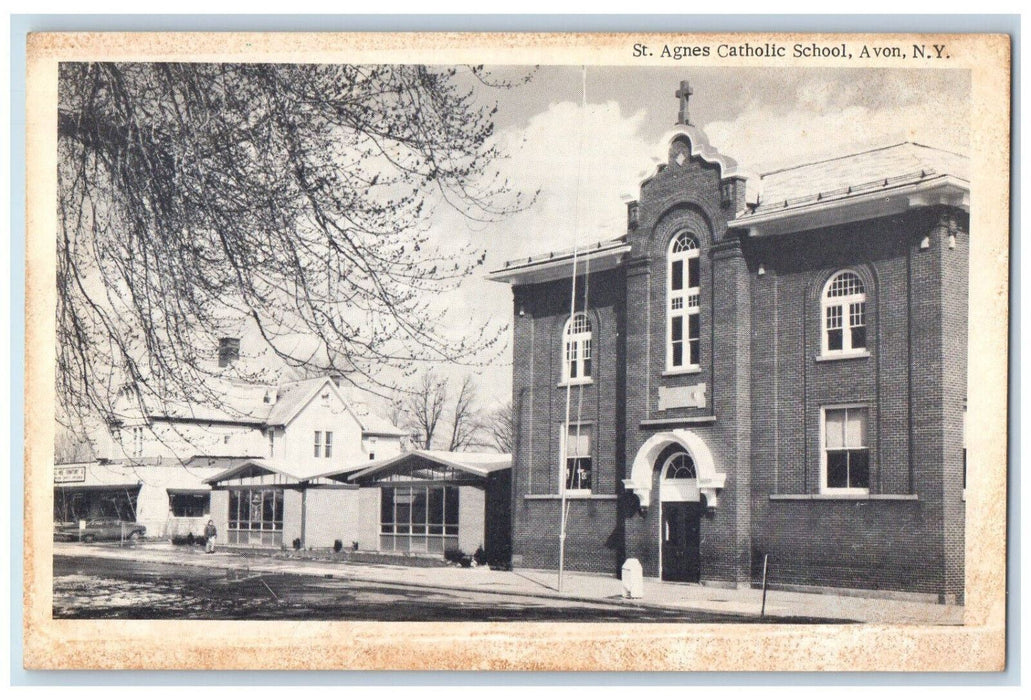 c1950's St. Agnes Catholic School Avon New York NY Unposted Postcard