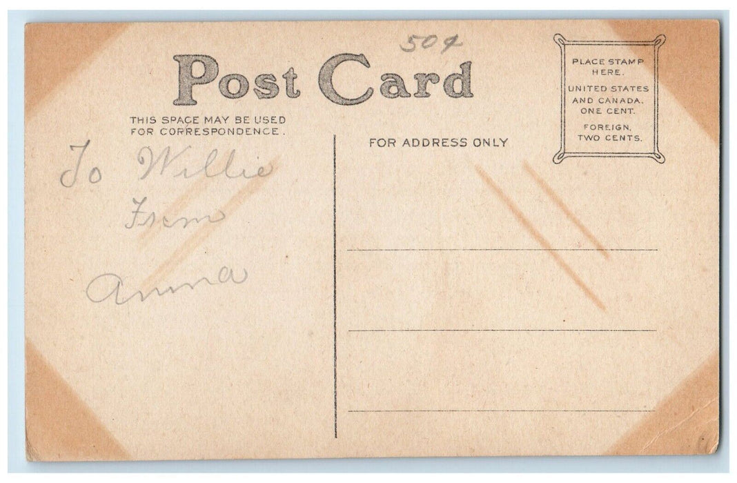 c1910's Easter Anthropomorphic Bunny Rabbit In Sack Posted Antique Postcard