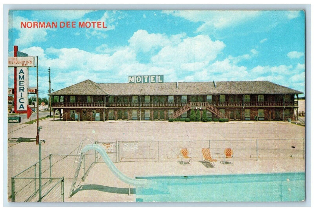 c1960 Friendship Inn Norman Dee Motel Bus Loop Rolla Missouri Vintage Postcard