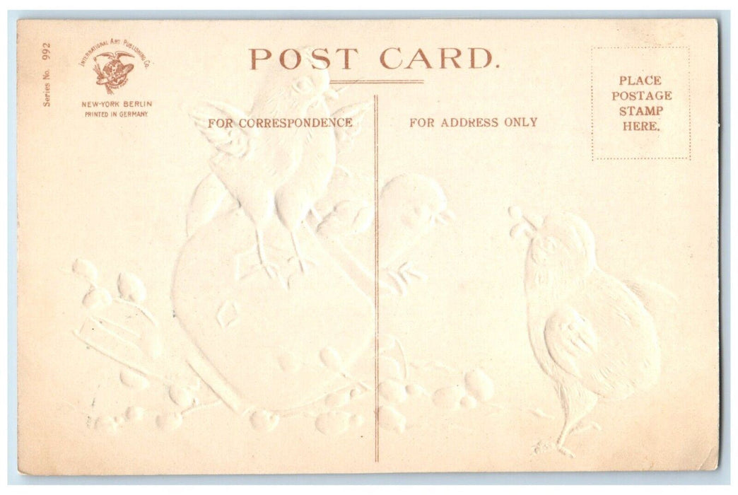 c1910's Easter Hatched Egg Chicks Clapsaddle Embossed Unposted Antique Postcard