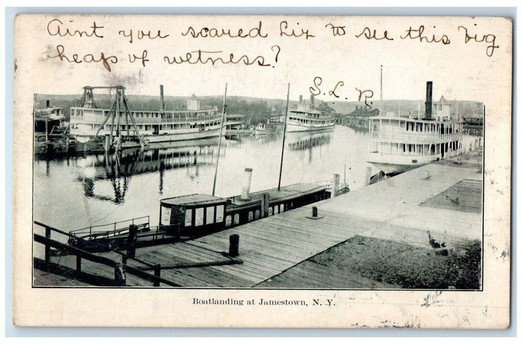 c1905 Boatlanding at Jamestown New York NY Sharon PA Antique Postcard