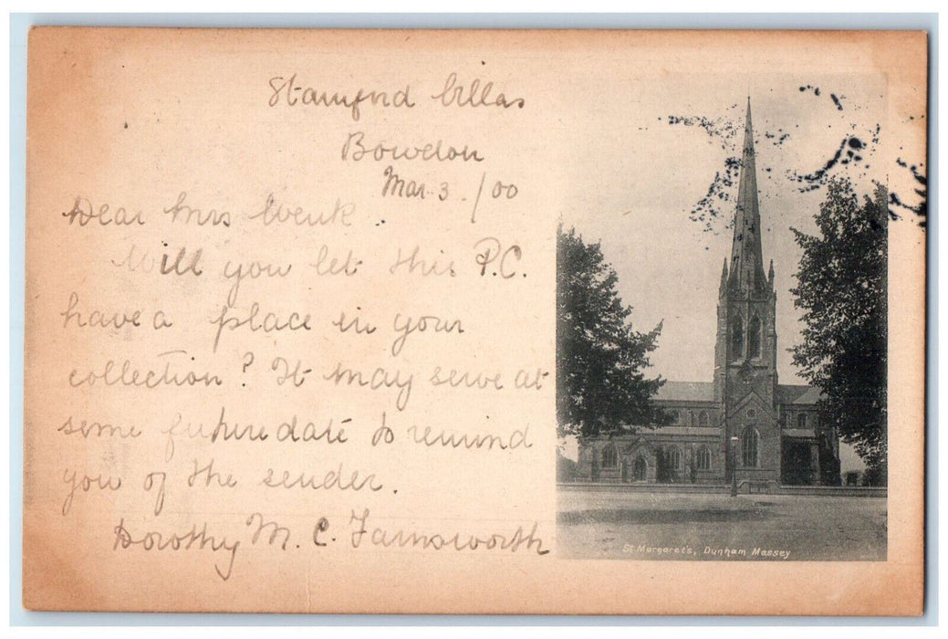 1900 St. Margaret's Dunham Massey Wrenbury, England Frith's Series Postcard