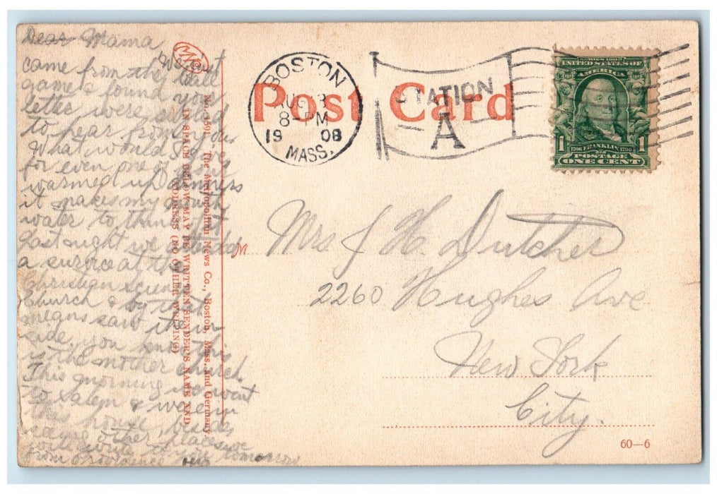 1908 Roger Williams Pharmacists Old Witch House Salem Massachusetts MA Postcard