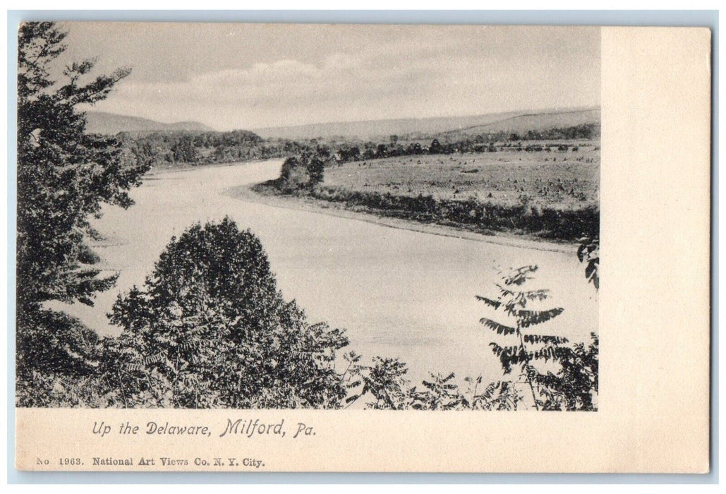 c1905 Up Delaware Milford Pennsylvania Vintage Antique National Art  Postcard