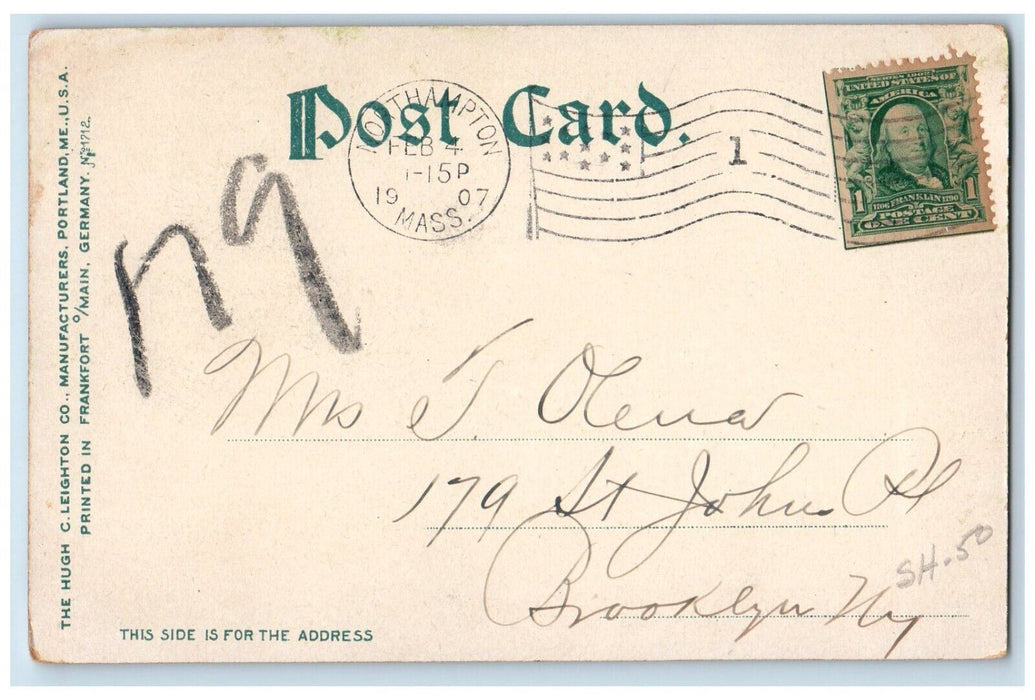 1907 Old Toll Bridge River Springfield Massachusetts MA Vintage Antique Postcard