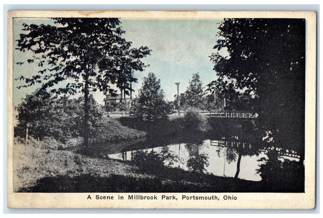 1930 A Scene in Millbrook Park Portsmouth Ohio OH Vintage Posted Postcard