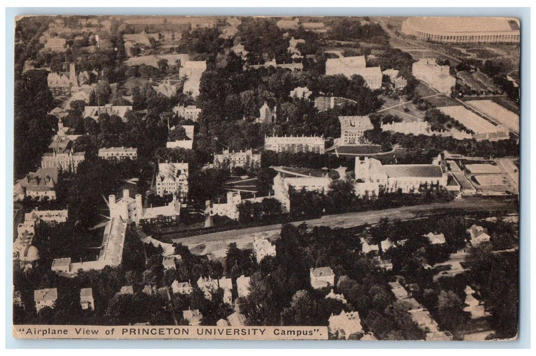 c1940's Airplane View of Princeton University Campus New Jersey NJ Postcard