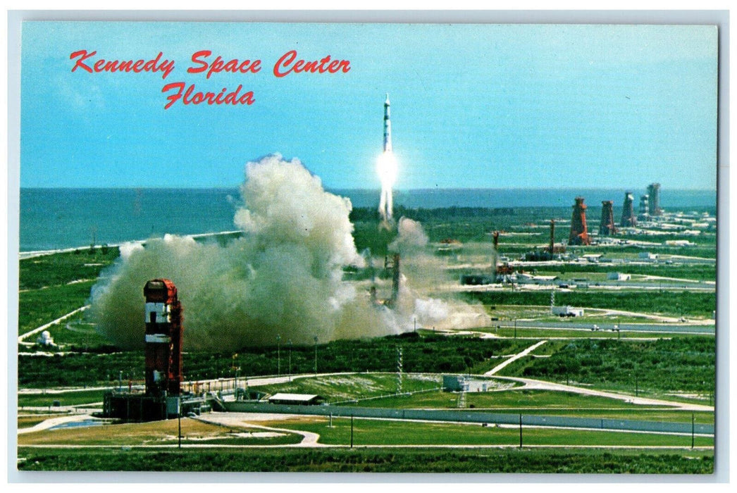 c1960's Rocket Launch John F Kennedy Space Center Florida FL Postcard
