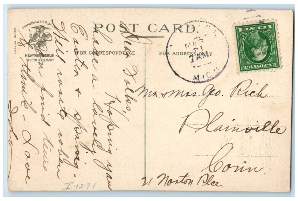 c1910's Easter Birds Nest Eggs Tree Branch Clapsaddle Posted Antique Postcard