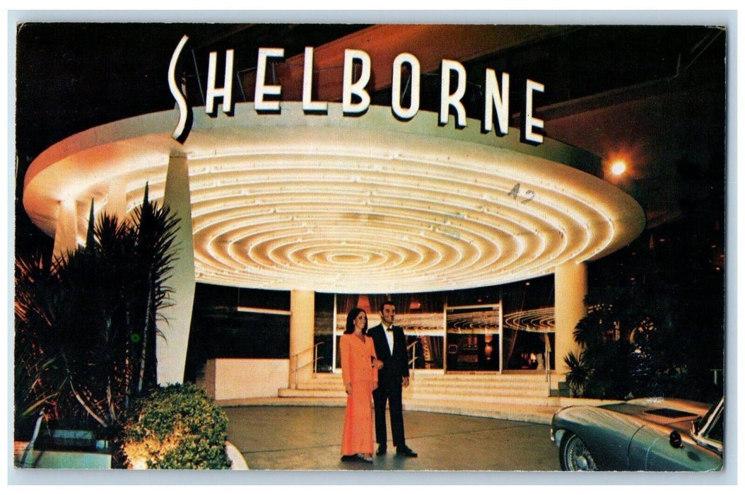 1973 Shelborne Hotel Pool Cabana Club Ocean Street Miami Beach Florida Postcard