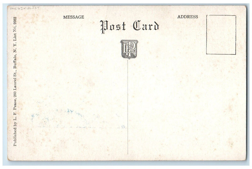 c1910's Easter Peace Blossom Trees Minimalist Unposted Antique Postcard