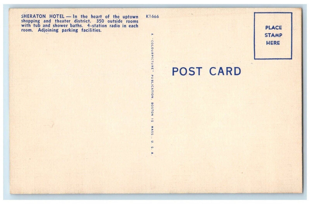 c1940 Sheraton Hotel East Avenue Sagamore Cocktail Rochester New York Postcard
