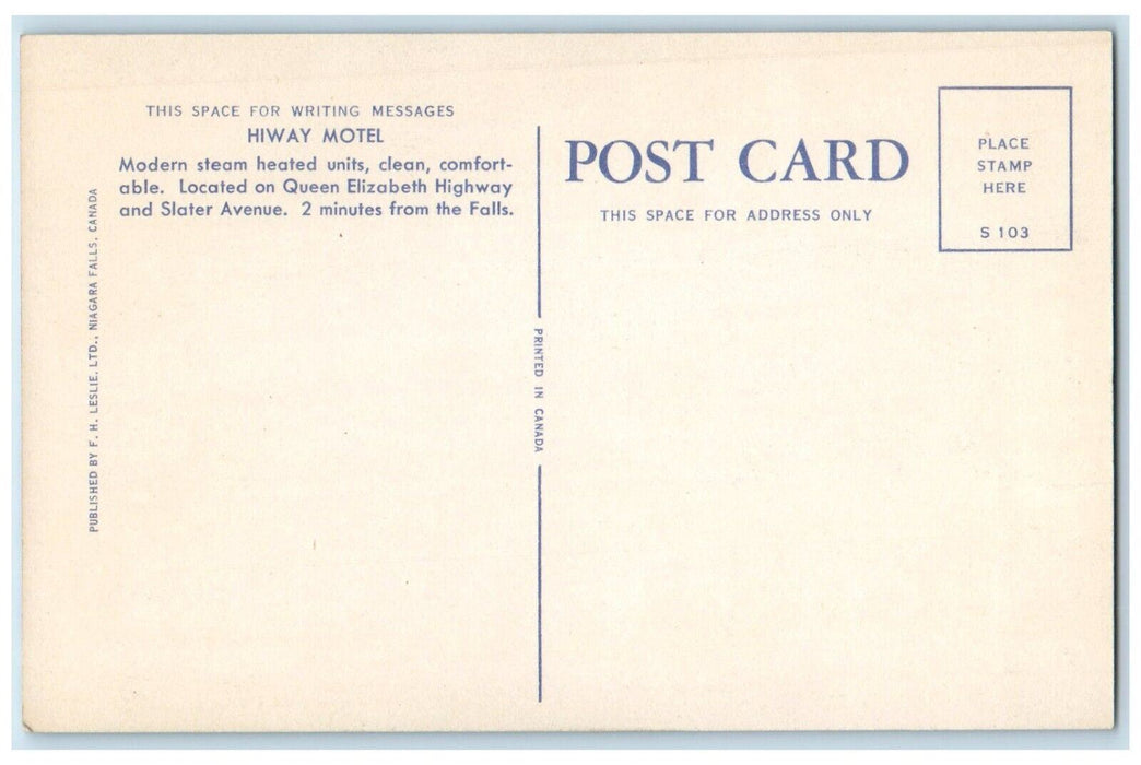c1940 Hiway Motel Mottola Manager Modern Steam Heated Unit Room Vintage Postcard