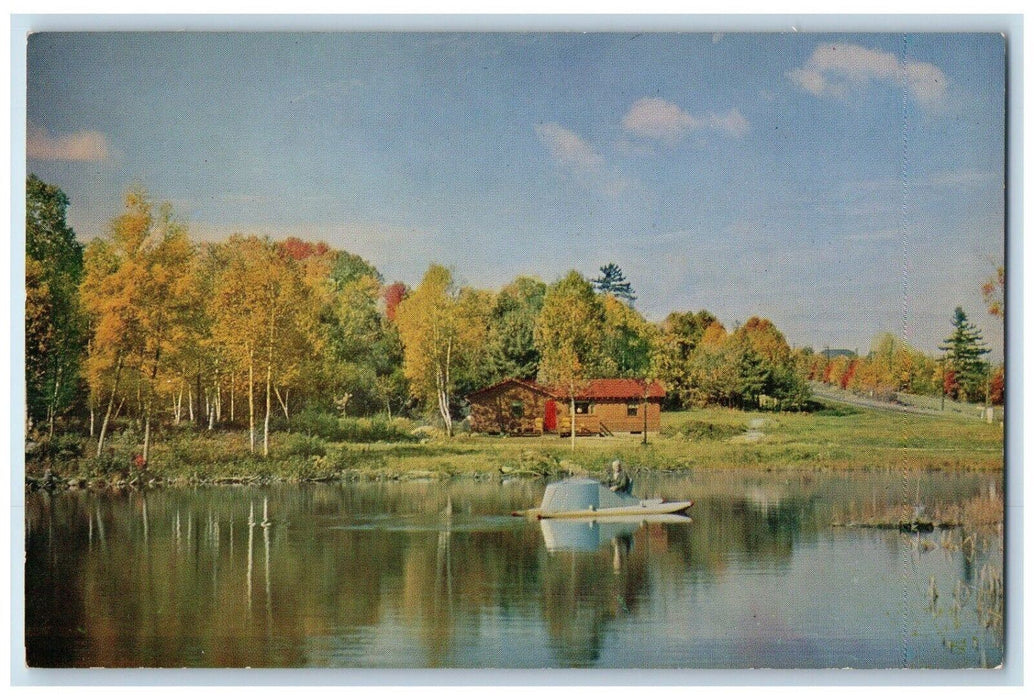 c1960 Baker Brook Mountain Lodges Cabins Route Littletown New Hampshire Postcard