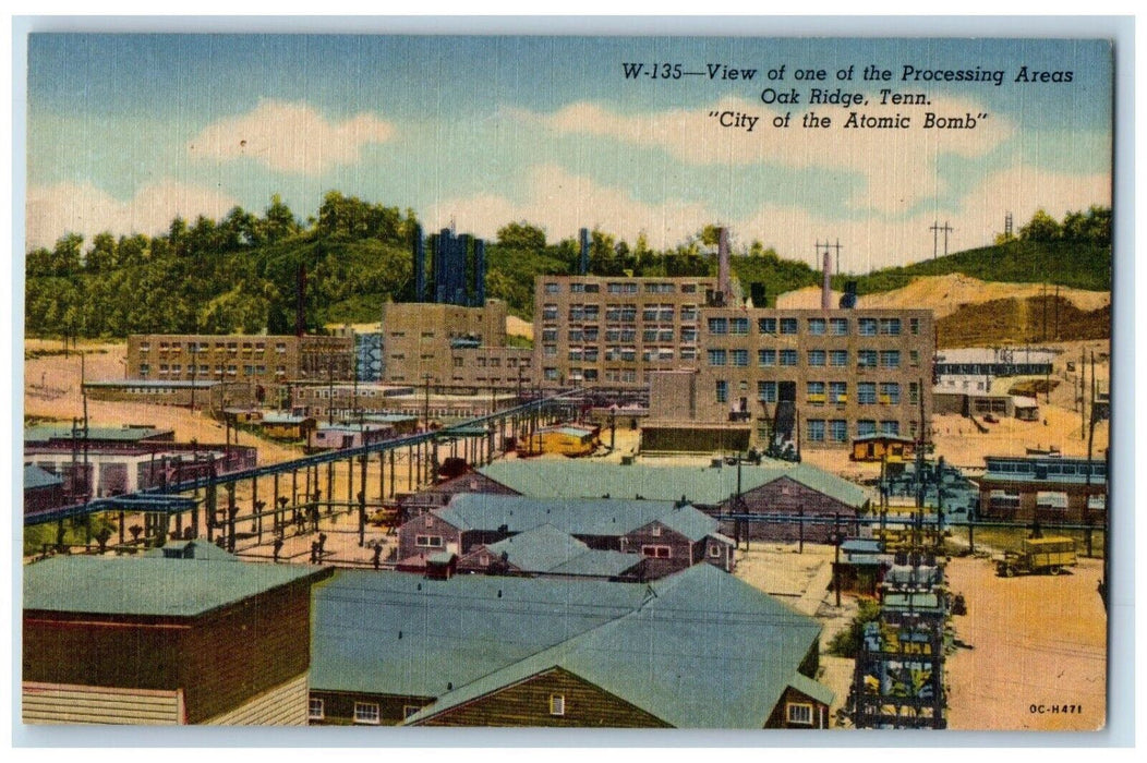 c1940 View One Processing Area Oak Ridge Tennessee TN City Atomic Bomb Postcard