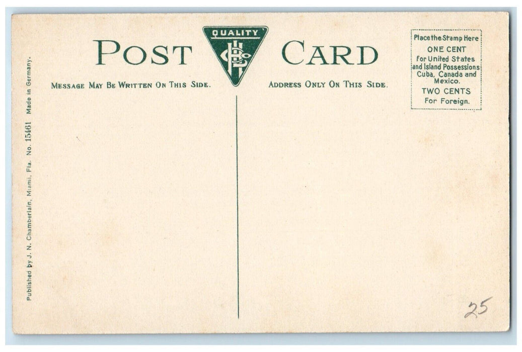 c1910 Biscayne Bay Royal Palm Grounds Steamer Benches Miami Florida FL Postcard