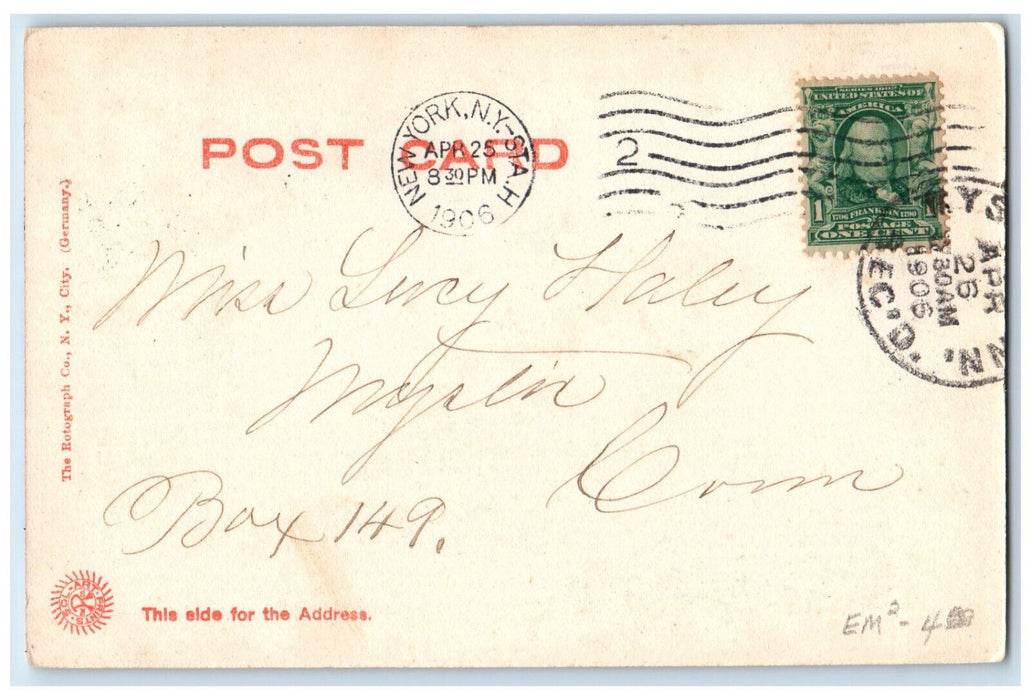 1906 Steamboat Brooklyn Bridge Brooklyn New York NY Antique Posted Postcard