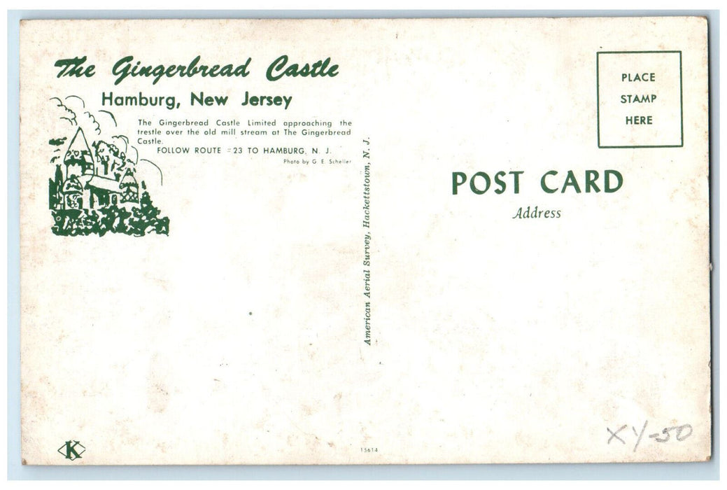 c1950's Gingerbread Castle Limited Railroad Train Hamburg New Jersey NJ Postcard