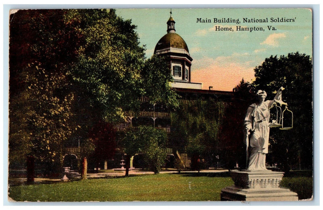 c1910 Main Building National Soldiers Home Hampton Virginia VA Postcard