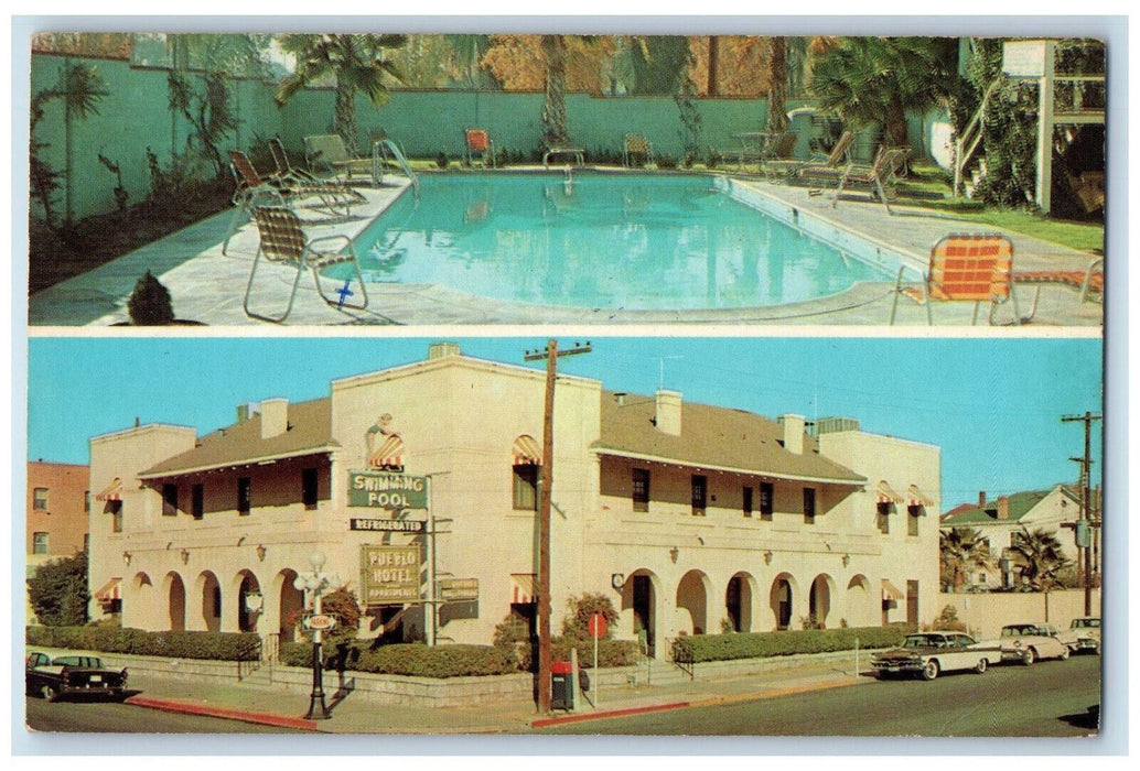 c1950's Pueblo Hotel & Apartments Tucson Arizona AZ Multiview Vintage Postcard