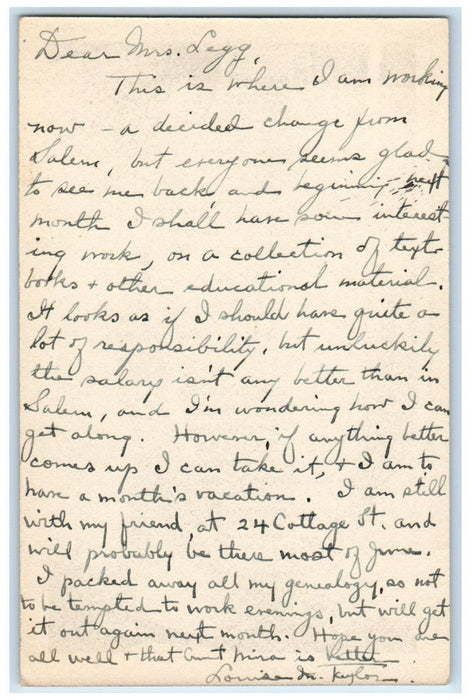 1915 Widener Library Harvard University Cambridge Massachusetts MA Postcard