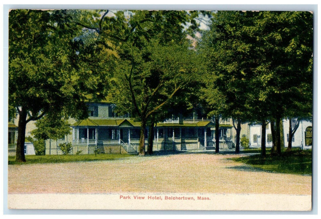 c1910 Park View Hotel Belchertown Massachusetts MA Antique Postcard