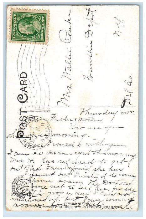 1911 Road River View Attleboro Falls Massachusetts MA Antique Posted Postcard