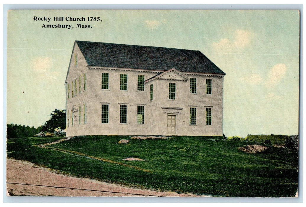 c1910 Rocky Hill Church Entrance Amesbury Massachusetts MA Antique Postcard