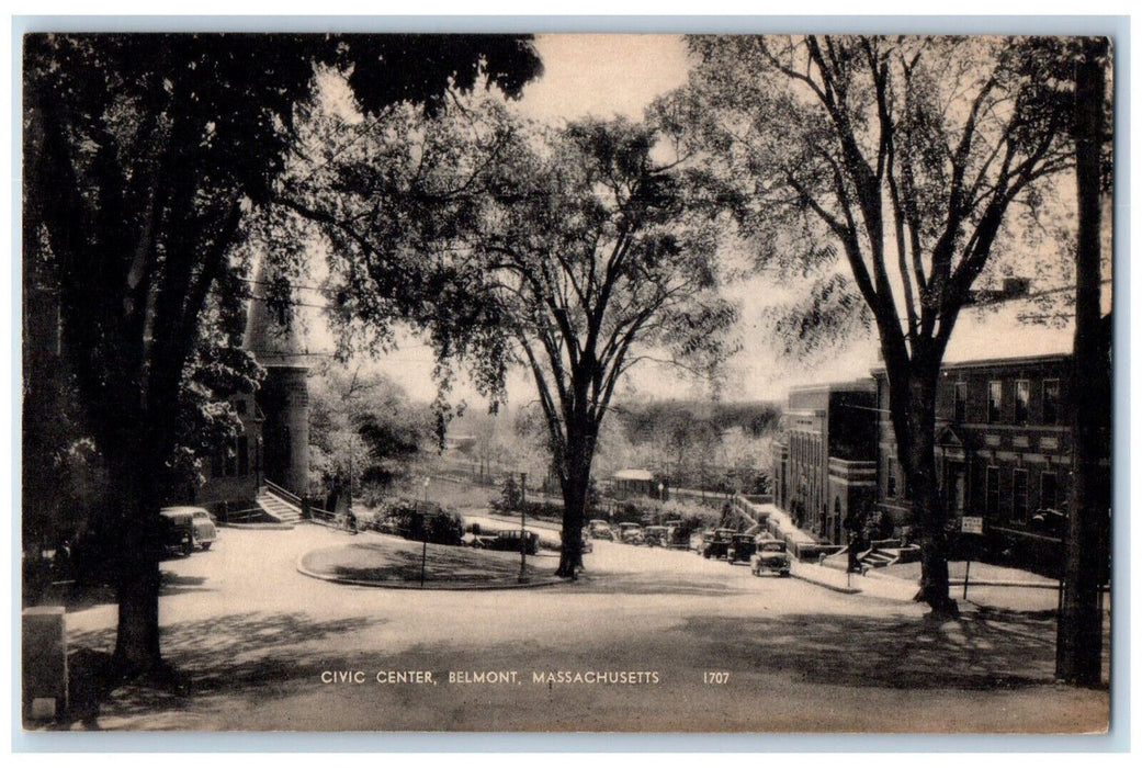 c1940's Civic Center Belmont Massachusetts MA Vintage Unposted Postcard