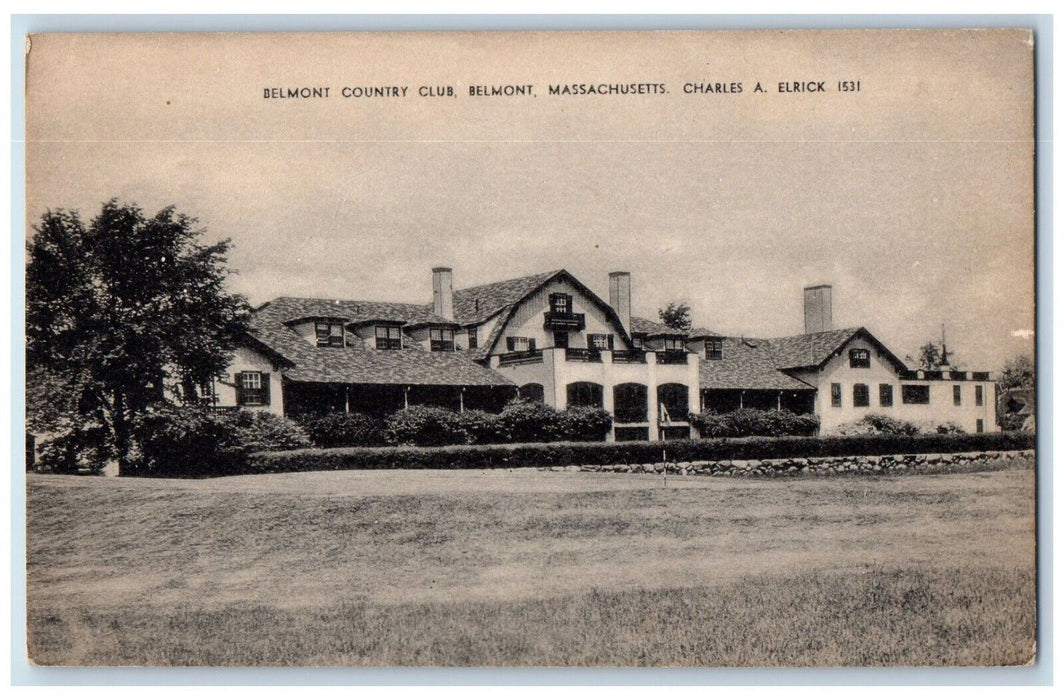 c1940's Belmont Country Club Belmont Massachusetts MA Vintage Unposted Postcard