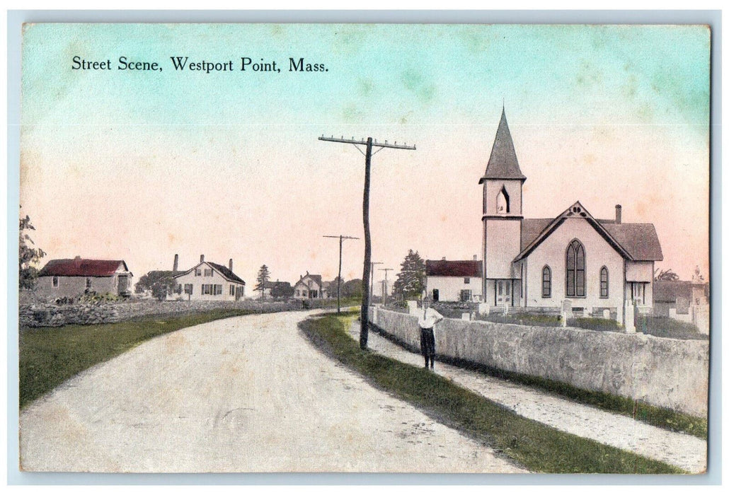 c1910 Street Scene Westport Point Massachusetts MA Antique Posted Postcard