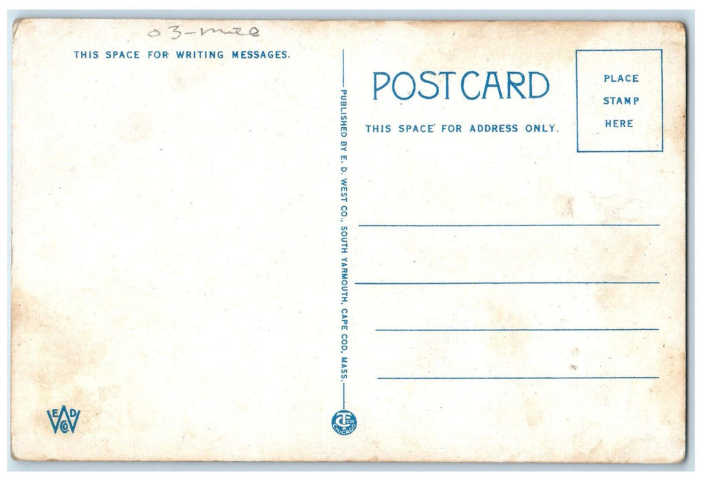 c1940's Auto Map Cape Cod Pilgrimland Massachusetts MA Vintage Postcard
