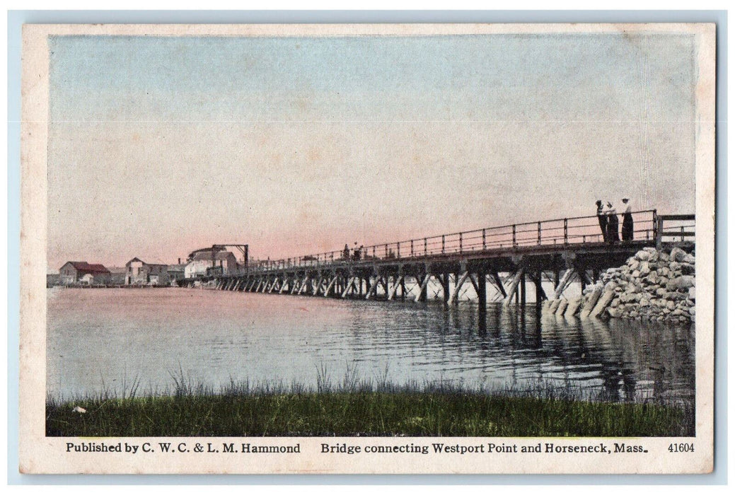 1917 Bridge Connecting Westport Point and Horseneck Massachusetts MA Postcard