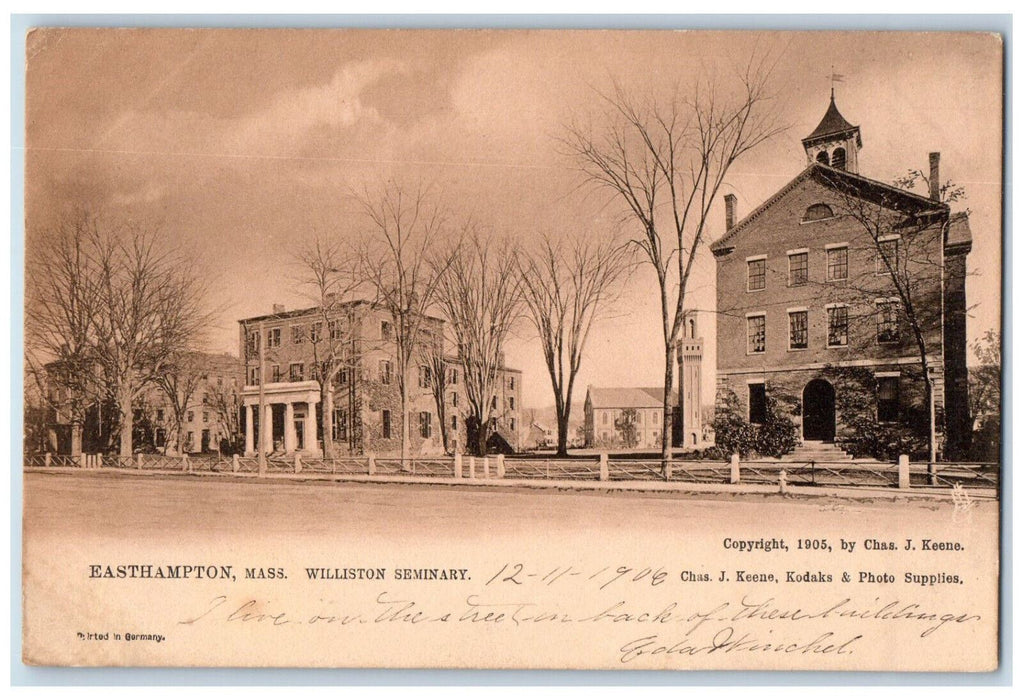 1906 Williston Seminary Easthampton Massachusetts MA Antique Tuck Art Postcard