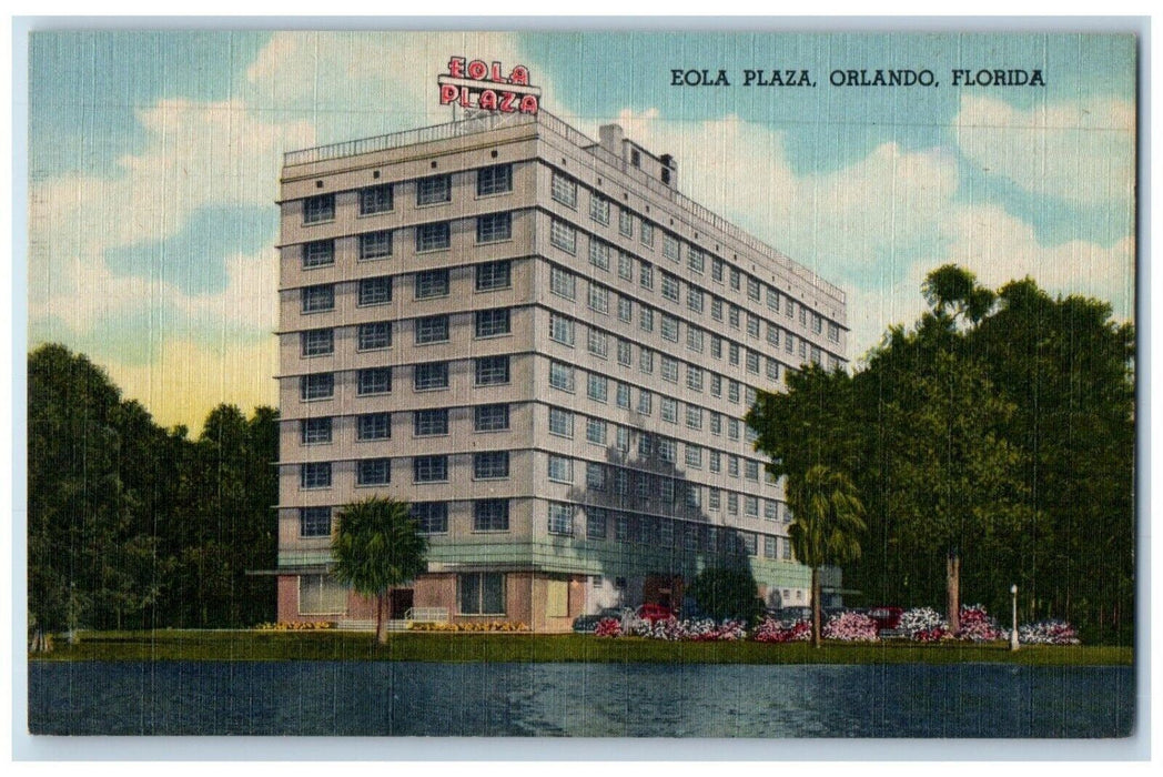 c1940 Eola Plaza Exterior Lake Central Apartment Hotel Orlando Florida Postcard