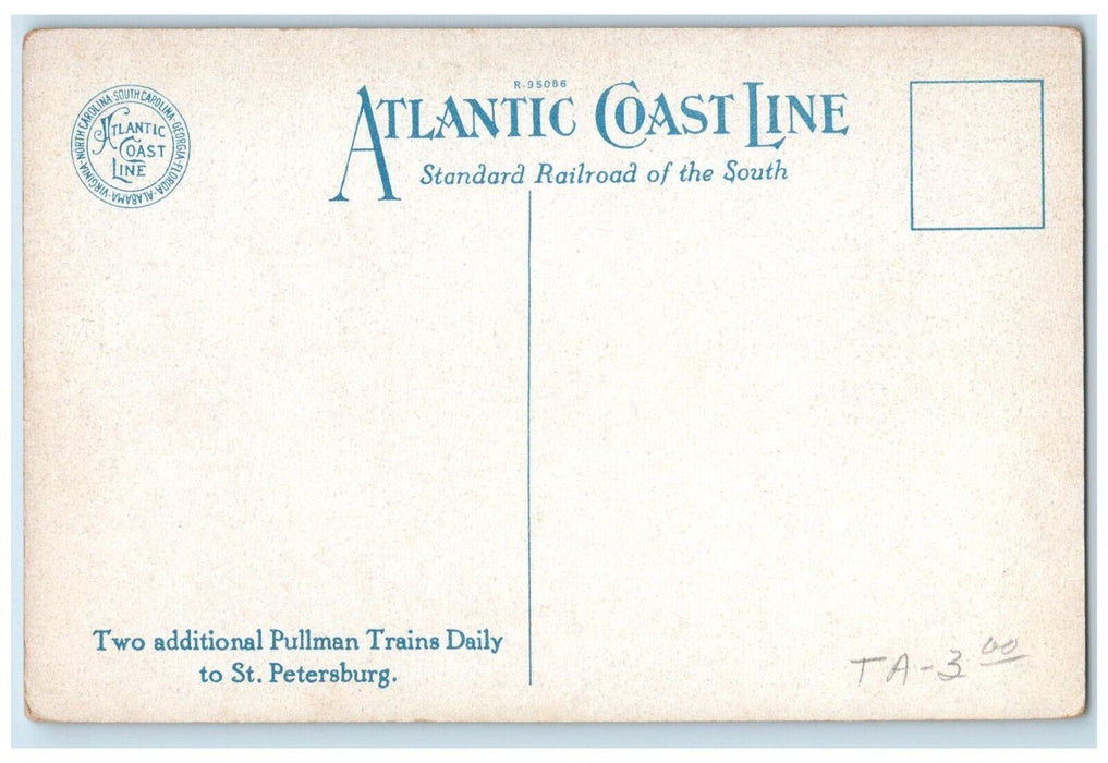 c1910 Atlantic Coast Line Station Pinellas Train St. Petersburg Florida Postcard