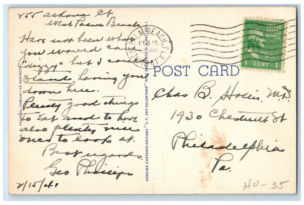 1941 Florida Bays Bridge Played You Need Book Rules Rod Hook Tools FL Postcard