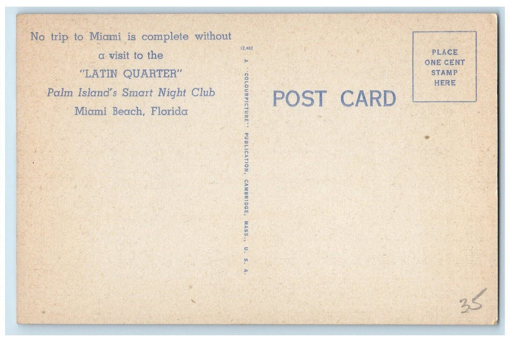 c1940 Entrance Latin Quarter Miami Beach Smart Night Club Stair Florida Postcard