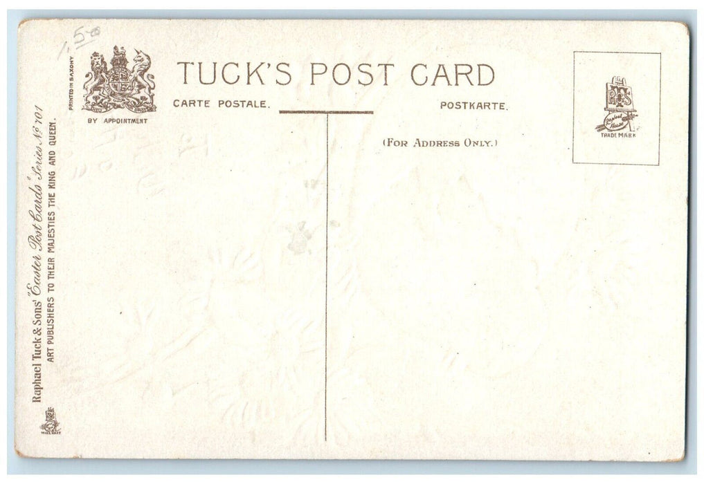 c1910's Easter Egg Hatched Chick Daisy Flowers Tuck's Embossed Antique Postcard