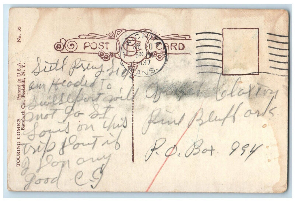 1937 Easter Hatched Egg Chick Comic Nichita Kansas KS Posted Vintage Postcard