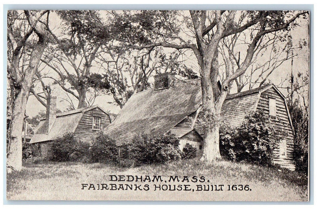 c1905 Trees Growing Fairbanks House Dedham Massachusetts MA Antique Postcard