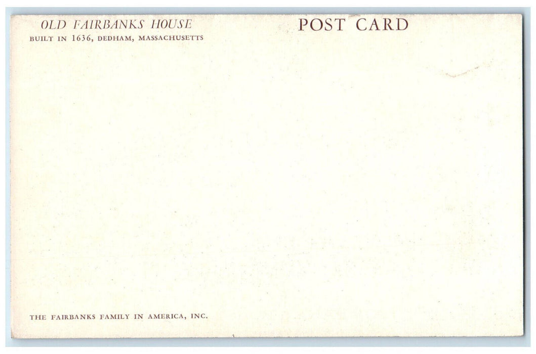c1905 Trees Growing Fairbanks House Dedham Massachusetts MA Antique Postcard