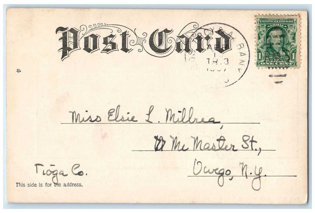 1907 Public Library Franklin Street Greenfield Massachusetts MA Postcard