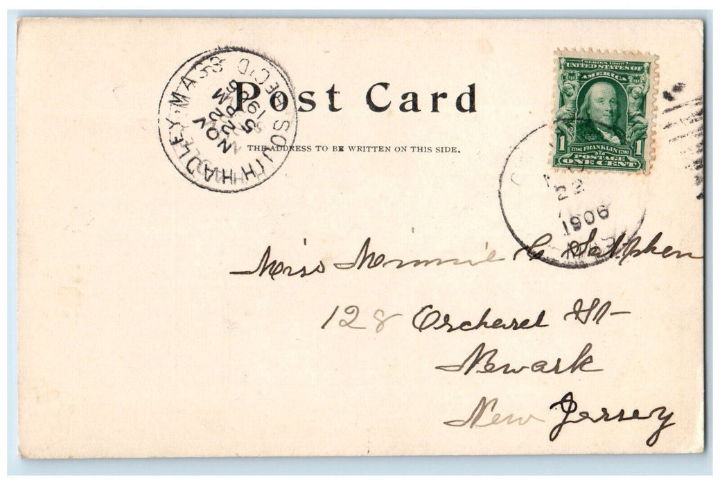 1906 Kellogg Hall High School Granby Massachusetts MA South Hadley MA Postcard