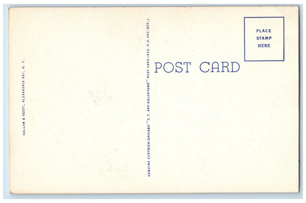 c1940's Greetings from Thousand Islands New York NY Large Letter Postcard